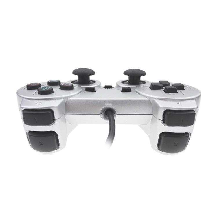 Wired Gamepad Dual Motor Vibration Silver Fuel Injection Gamepad Suitable For PS2 - Gamepads by PMC TechLife | Online Shopping South Africa | PMC TechLife