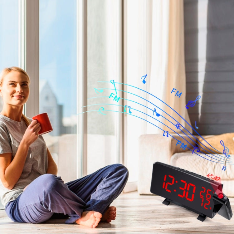 Three-color Projection Radio Alarm Clock USB Digital Alarm Clock Thermometer & Hygrometer - free shipping - PMC Jewellery - Order now!