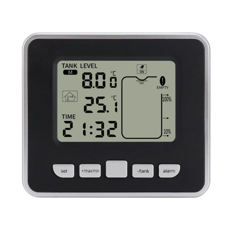 TS-FT002 Multifunctional Ultrasonic Electronic Water Tank Level Gauge With Indoor Temperature Thermometer Clock Display Water Level Gauge - free shipping - PMC Jewellery - Order now!