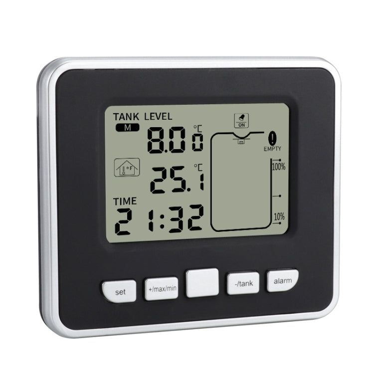 TS-FT002 Multifunctional Ultrasonic Electronic Water Tank Level Gauge With Indoor Temperature Thermometer Clock Display Water Level Gauge - free shipping - PMC Jewellery - Order now!
