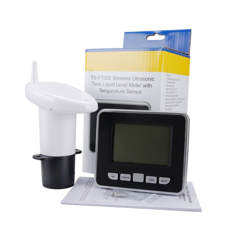 TS-FT002 Multifunctional Ultrasonic Electronic Water Tank Level Gauge With Indoor Temperature Thermometer Clock Display Water Level Gauge - free shipping - PMC Jewellery - Order now!