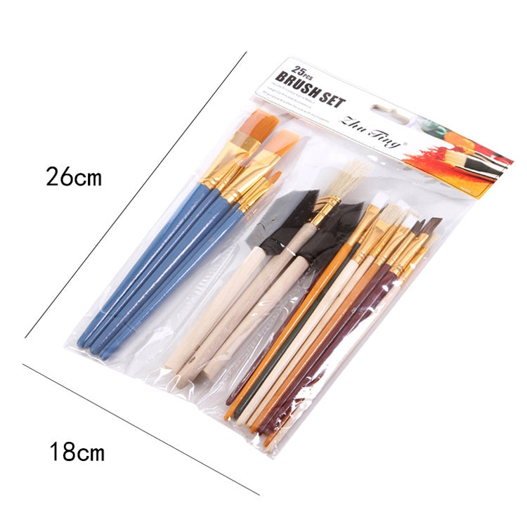 ZHU TING 25 PCS / Set Multifunctional Oil Paint Brush Gouache Watercolor Acrylic Paint Brush Student Painting Supplies - Art Supplies by ZHU TING | Online Shopping South Africa | PMC TechLife | Buy Now Pay Later Mobicred