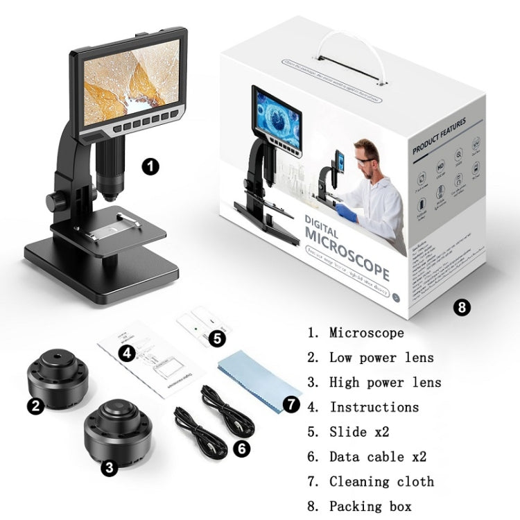 2000X 7 Inch Microbial Cell Observation Microscope Electronic Digital Magnifying Glass - free shipping - PMC Jewellery - Order now!