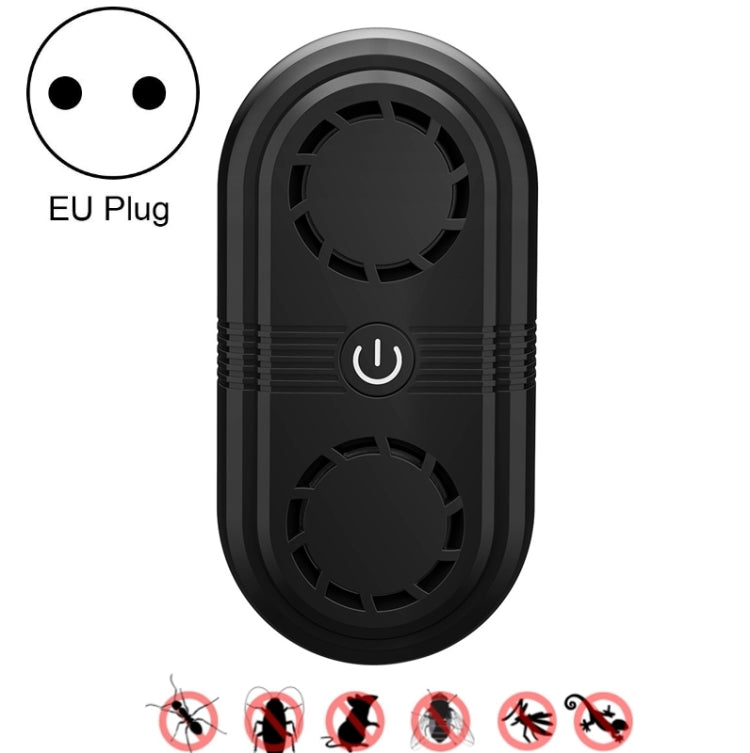 BG307 Ultrasonic Mole Repellent Mosquito Repellent Household Indoor Double Horn Electronic Insect Repellent, Plug Type: EU Plug 220V(Black)