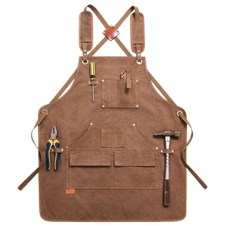 Canvas Apron Barber Roasting Cafe Gardening Woodworking Men And Women Canvas Work Clothes, Specification: For Children 47cm(Yellow)