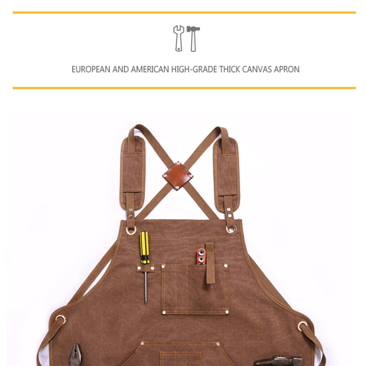 Canvas Apron Barber Roasting Cafe Gardening Woodworking Men And Women Canvas Work Clothes, Specification: For Children 47cm(Yellow)