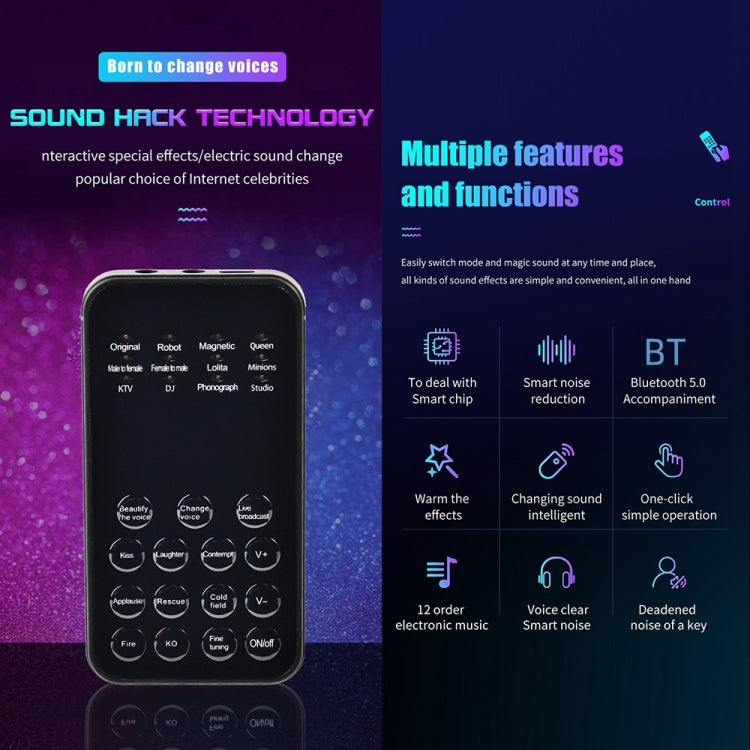 Universal Mini Sound Card Voice Changer For Mobile Phones And Computers - Live Sound Effects Processors by PMC Jewellery | Online Shopping South Africa | PMC Jewellery | Buy Now Pay Later Mobicred