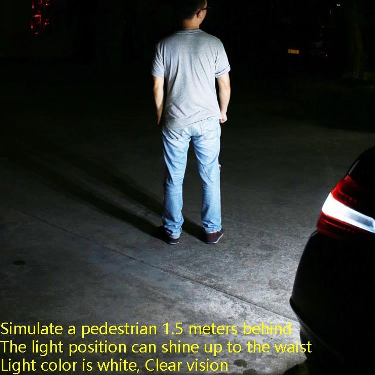 Car LED Electric Eye Reversing Light External Bulb Modified License Plate Auxiliary Light(Black)