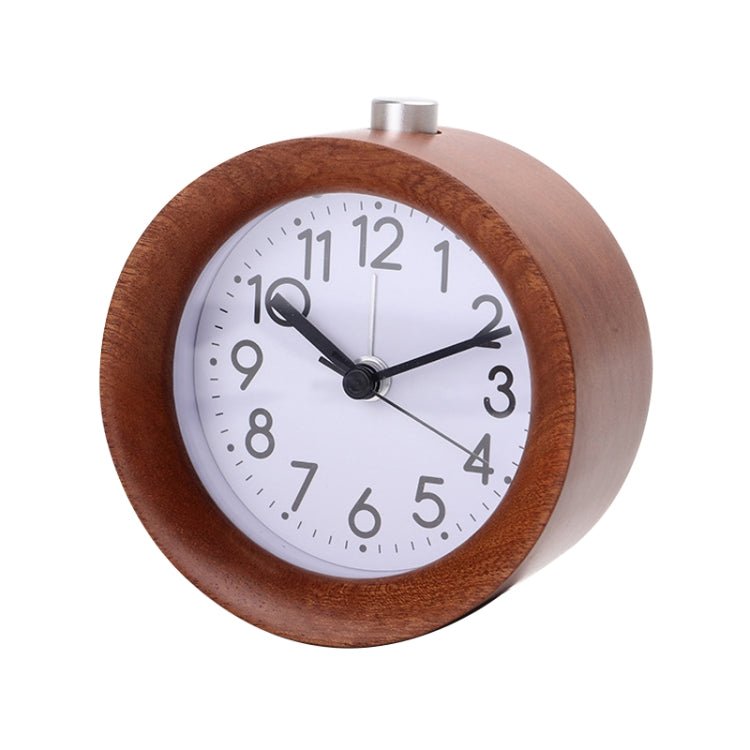 Solid Wood Silent Snooze Alarm Clock with Pointer(Round Dark) - free shipping - PMC Jewellery - Order now!