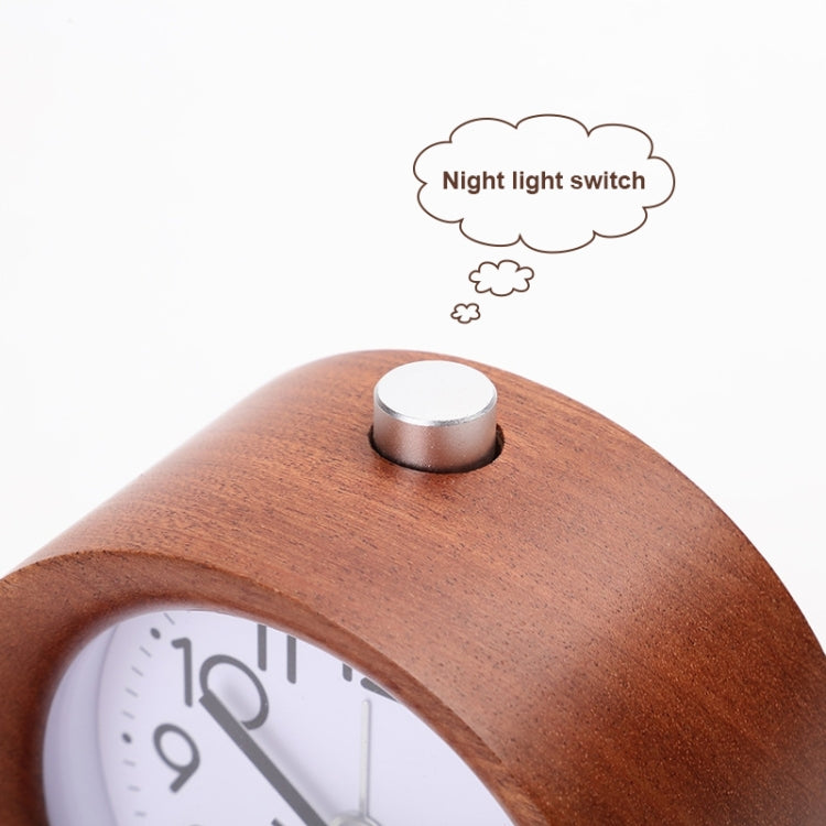 Solid Wood Silent Snooze Alarm Clock with Pointer(Round Dark) - free shipping - PMC Jewellery - Order now!