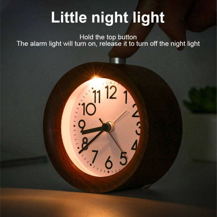 Solid Wood Silent Snooze Alarm Clock with Pointer(Round Dark) - free shipping - PMC Jewellery - Order now!