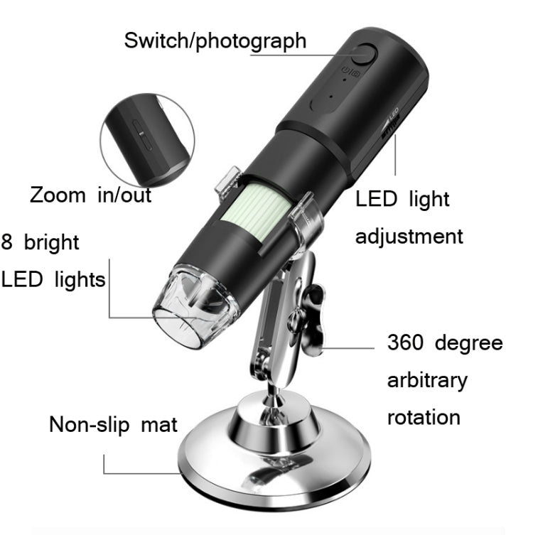 WIFI Electron Microscope USB Digital Magnifying Glass - free shipping - PMC Jewellery - Order now!