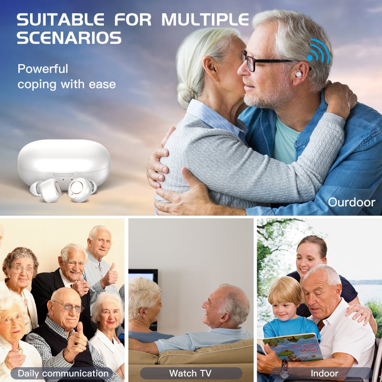 GM-305 Binaural Magnetic Rechargeable Hearing Aid Wireless Elderly Voice Amplifier (Blue + Red)