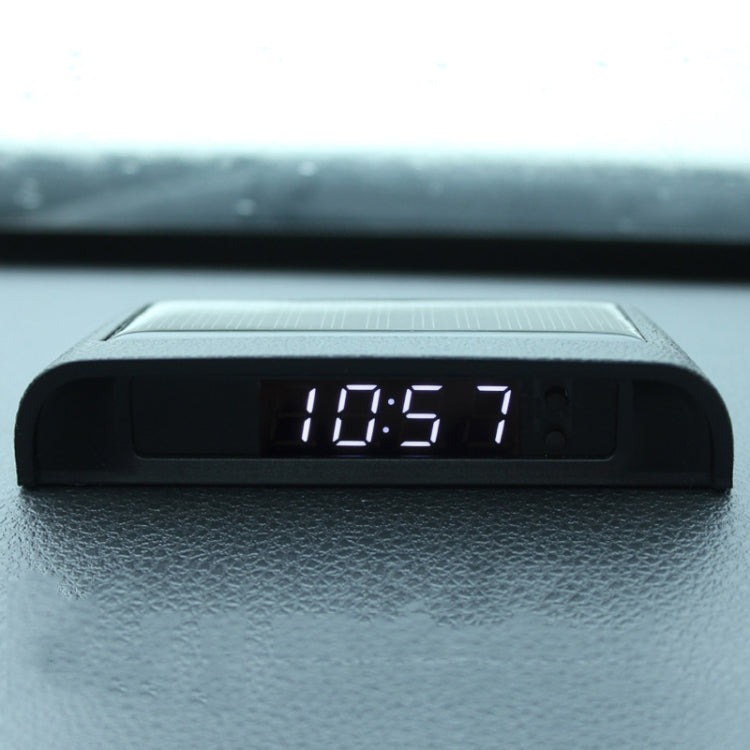 Solar Night Light Car Clock Automotive Electronic Clock Temperature Time+Date+Week+Temperature(White Light) - Clocks & Car Meters by PMC Jewellery | Online Shopping South Africa | PMC Jewellery | Buy Now Pay Later Mobicred