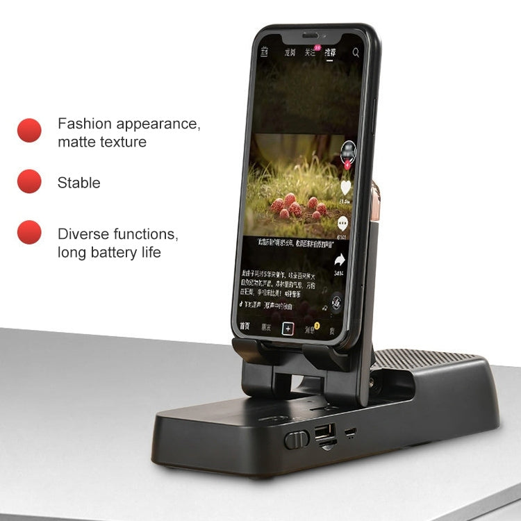 Multifunctional Desktop Stand For Mobile Phone And Tablet With Bluetooth Speaker(Black)