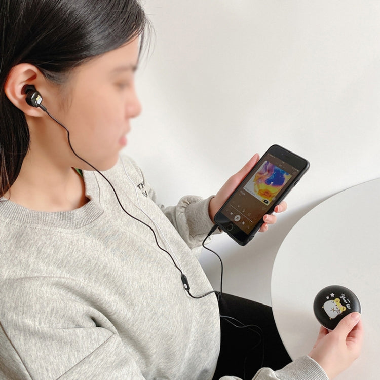 2 Pairs Heavy Bass Wired Headset Mobile Phone Universal Headset with Storage Box & Microphone(White Rat + Storage Box)