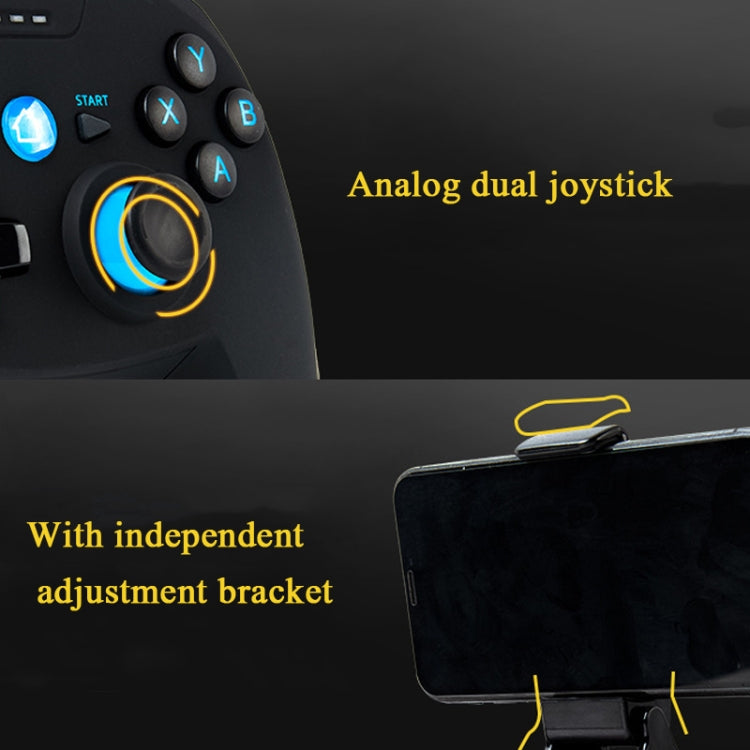 CX-X1 2.4GHz + Bluetooth 4.0 Wireless Game Controller Handle For Android / iOS / PC / PS3 Handle + Bracket+ Receiver (Blue)
