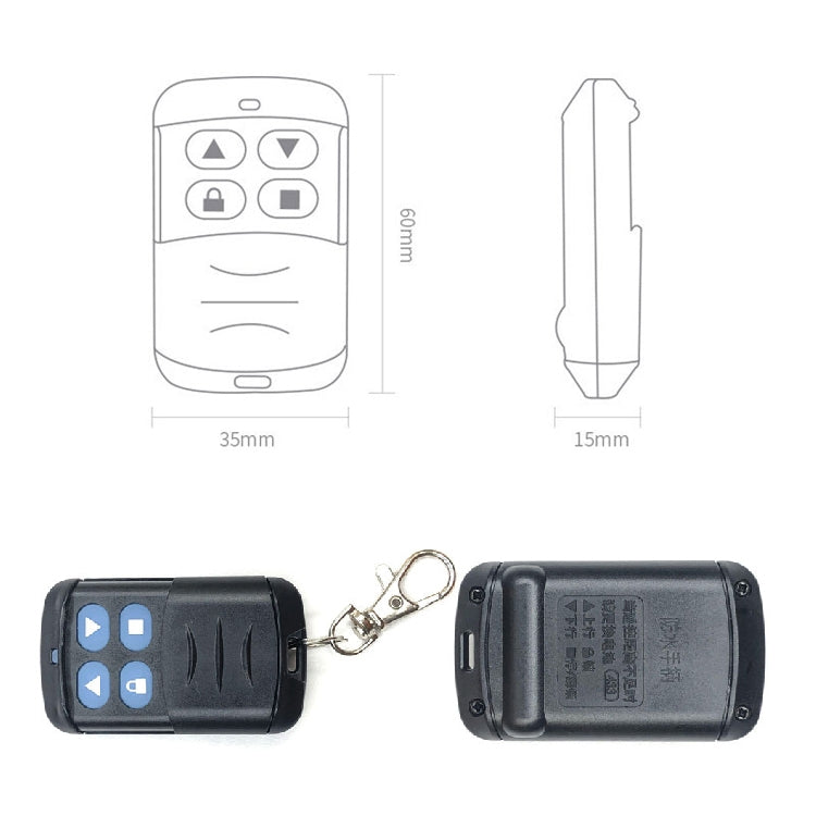 2 PCS Electric Roller Shutter Water-resistant Copy Universal Remote Controller Garage Door Remote Control Key(433MHz)