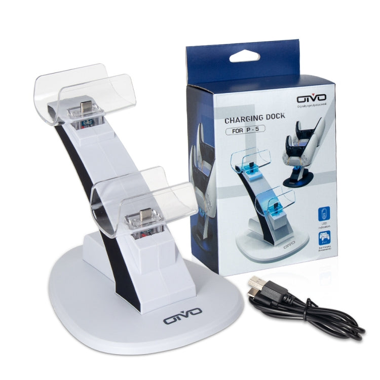 OIVO IV-P5234 Gamepad Aircraft Two-Seater Charger For PS5(White) - Charger & Power by OIVO | Online Shopping South Africa | PMC Jewellery | Buy Now Pay Later Mobicred