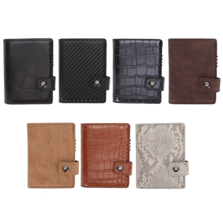 Dual Card Aluminum Alloy Card Box RFID Anti-Theft Wallet(Crocodile Pattern Black) - free shipping - PMC Jewellery - Order now!