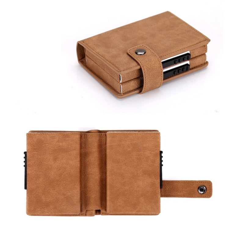 Dual Card Aluminum Alloy Card Box RFID Anti-Theft Wallet(Mad Horse Black)