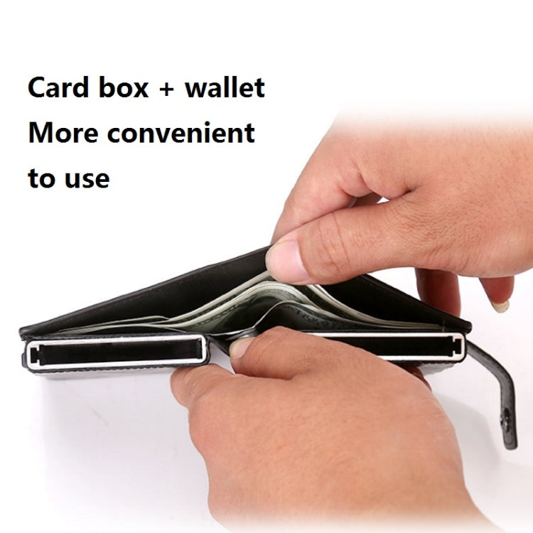 Dual Card Aluminum Alloy Card Box RFID Anti-Theft Wallet(Crocodile Pattern Black) - free shipping - PMC Jewellery - Order now!