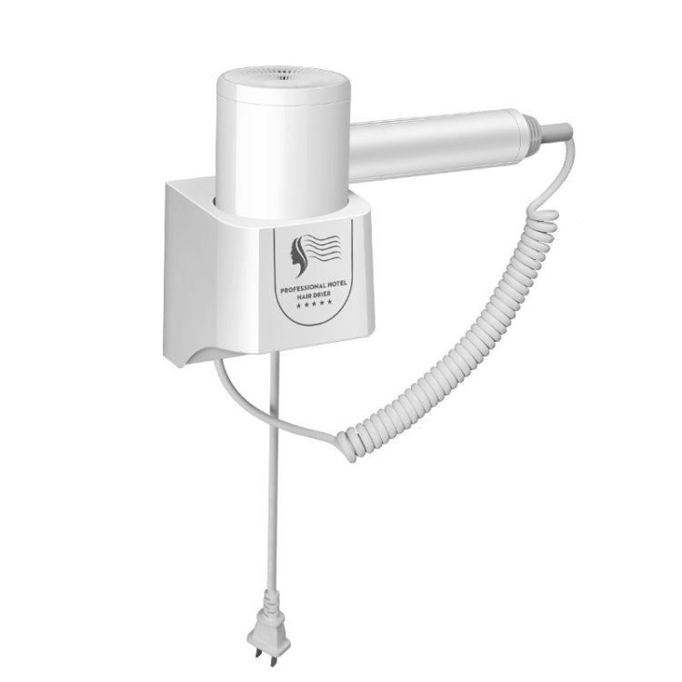 Hotel Hair Dryer Wall Mount High Power Hair Dryer Household Hair Cylinder Dryer, CN Plug(Hotel Hairdryer White)