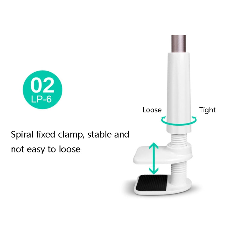LP-6 Tablet Mobile Phone Lazy Bracket Detachable Bed Bracket, Style: Three-stage (Silver)