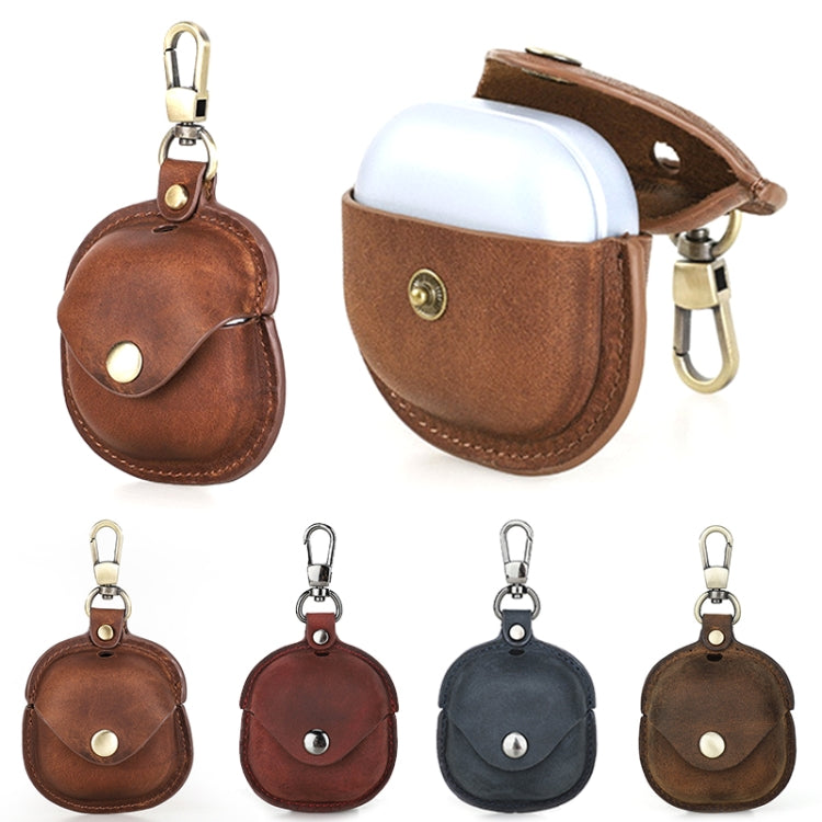 CONTACTS FAMILY CF1119 Pro For Galaxy Buds Pro Crazy Horse Texture Clamshell Earphone Protective Leather Case with Hook(Red Wine) - free shipping - PMC TechLife - Order now!