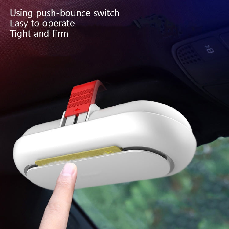Car Glasses Case Multi-Function Automobile Inner Visor Storage Card(White) - Sunglasses & Glasses Clips by PMC TechLife | Online Shopping South Africa | PMC TechLife