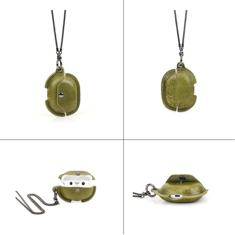 CONTACTS FAMILY CF1123B for Huawei FreeBuds Pro Leather Protective Case with Necklace Lanyard(Black)