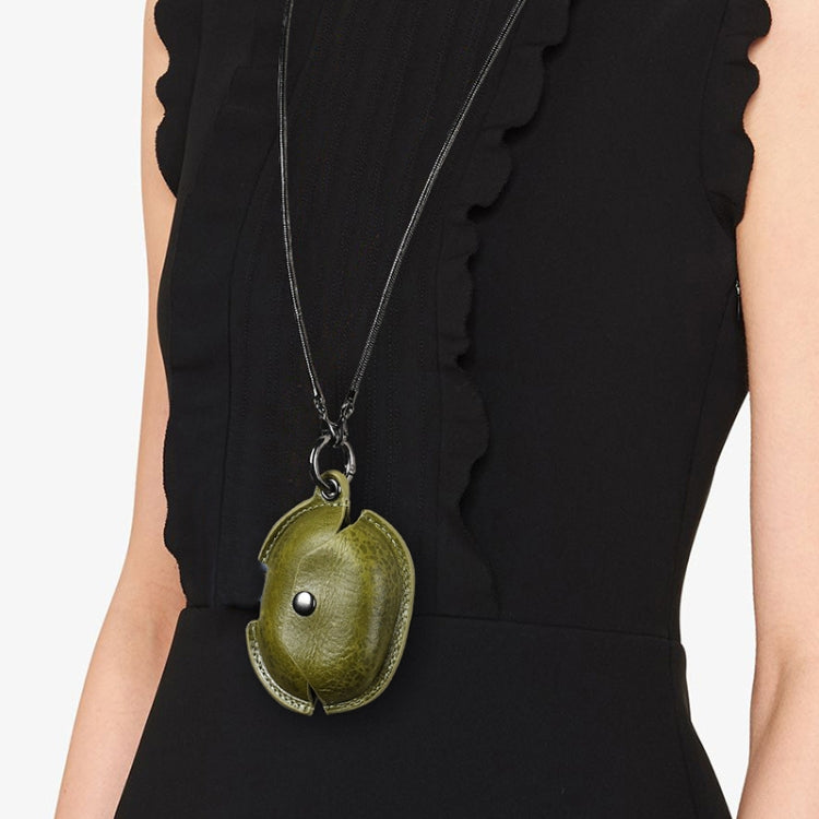 CONTACTS FAMILY CF1123B for Huawei FreeBuds Pro Leather Protective Case with Necklace Lanyard(Green) - free shipping - PMC TechLife - Order now!