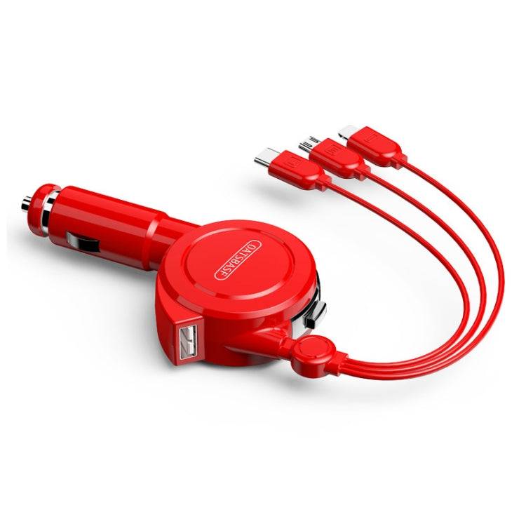 Oatsbasf 3 in 1 Multifunctional Car Charger Data Cable, Colour: 1M(Red)