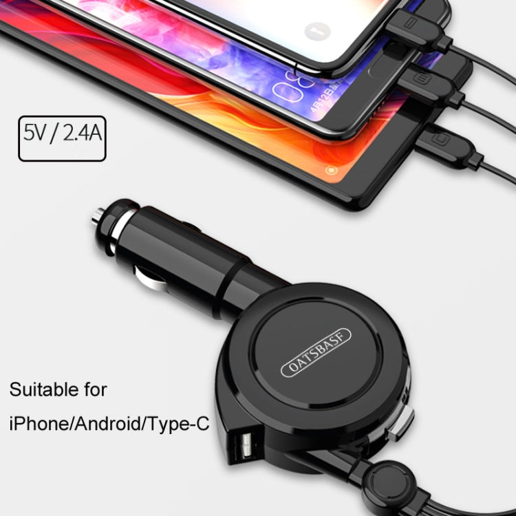 Oatsbasf 3 in 1 Multifunctional Car Charger Data Cable, Colour: 1M(Red)
