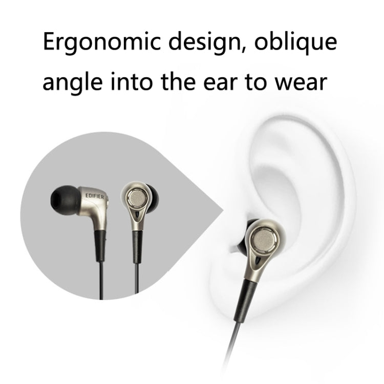 Edifier H230P In-Ear Subwoofer 3.5mm Wire-Controlled Sports Earphone With Microphone, Cable Length:1.3m(Black) - In Ear Wired Earphone by Edifier | Online Shopping South Africa | PMC Jewellery | Buy Now Pay Later Mobicred