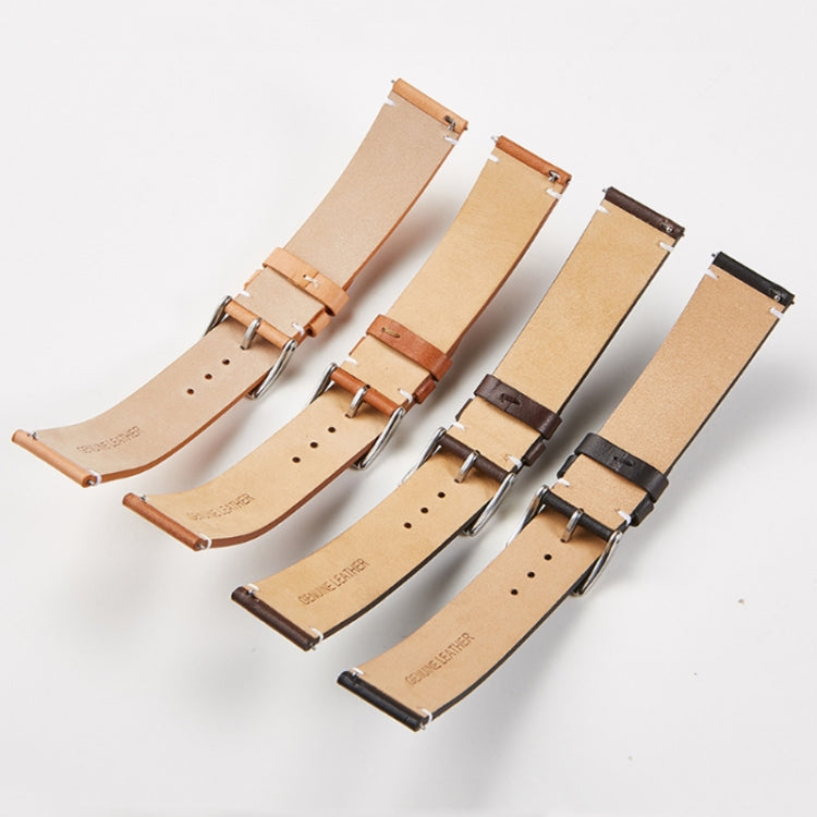 First Layer Retro Cowhide Frosted Leather Quick Release Universal Watch Band, Size��� 18mm(Deep Brown)