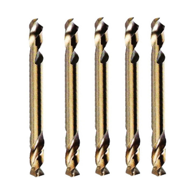 5pcs M35 Cobalt-Containing Twist Drill Bit High-Speed Steel Double Head Metal Steel Plate Expansion Hole Drill, Model: Double Head 3.2mm