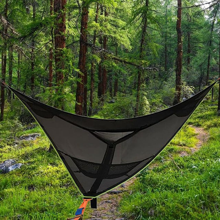 2.8m Family Outdoor Portable Aerial Tent Multi-person Camping Triangle Hammock(Black) - Hammocks by PMC Jewellery | Online Shopping South Africa | PMC Jewellery | Buy Now Pay Later Mobicred