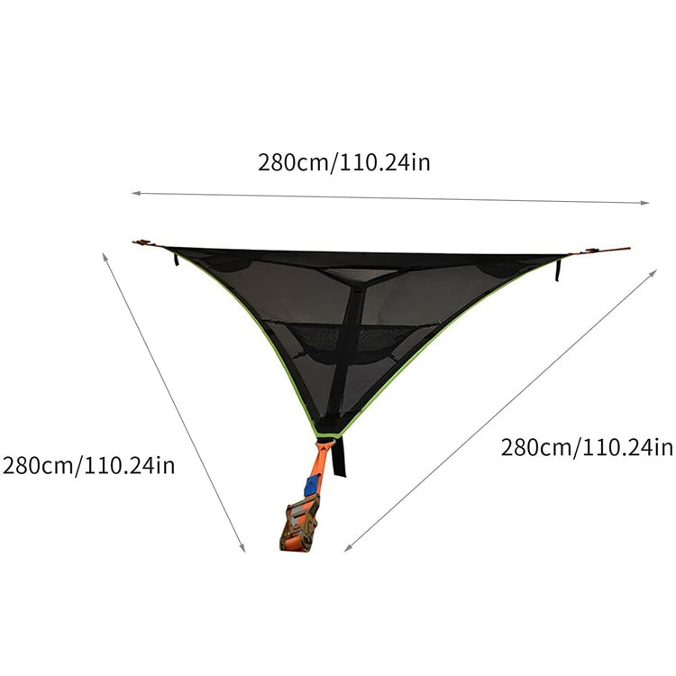 2.8m Family Outdoor Portable Aerial Tent Multi-person Camping Triangle Hammock(Black) - Hammocks by PMC Jewellery | Online Shopping South Africa | PMC Jewellery | Buy Now Pay Later Mobicred