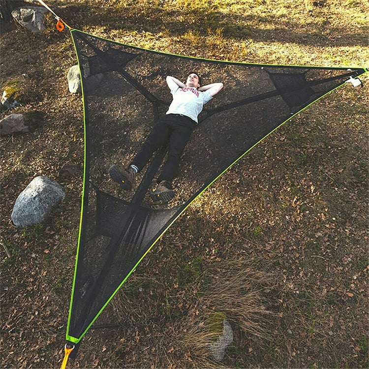2.8m Family Outdoor Portable Aerial Tent Multi-person Camping Triangle Hammock(Black) - Hammocks by PMC Jewellery | Online Shopping South Africa | PMC Jewellery | Buy Now Pay Later Mobicred