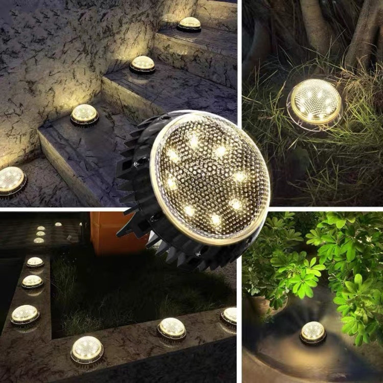 8 LEDs Solar Circular Underground Light Outdoor Waterproof Lawn Stair Light, Light Color: White Light - Buried Lights by PMC TechLife | Online Shopping South Africa | PMC TechLife