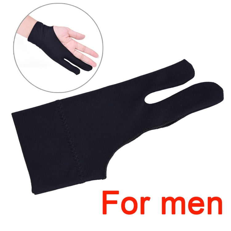 2 Finger Anti-fouling Drawing Glove for Graphics Drawing Tablet, Both for Right and Left Hand(For men)
