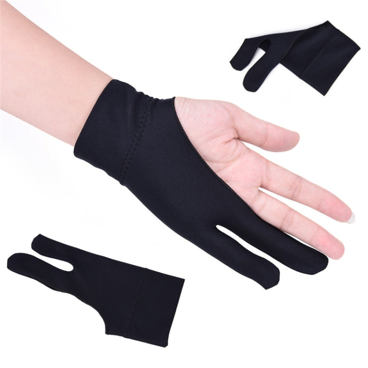 2 Finger Anti-fouling Drawing Glove for Graphics Drawing Tablet, Both for Right and Left Hand(For men)