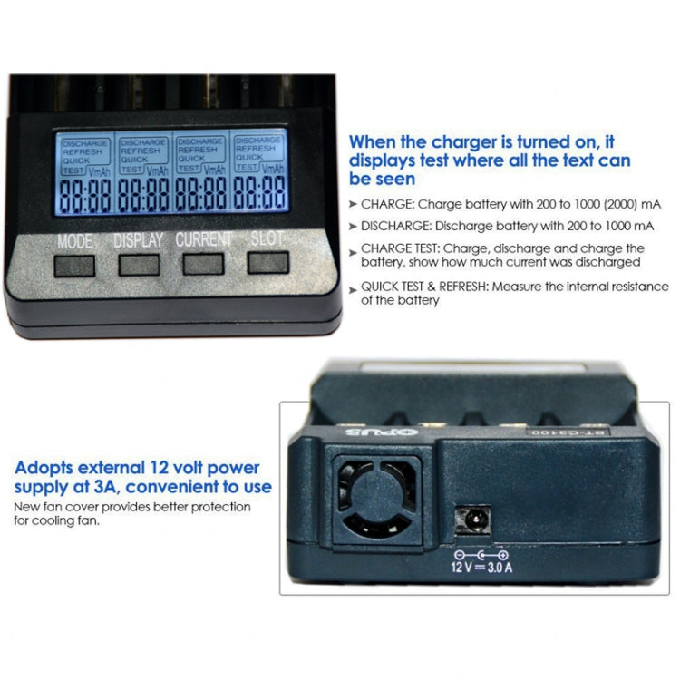OPUS BT-C3100 Smart Smart Digital Intelligent 4-Slot Battery Charger(UK Plug) - free shipping - PMC Jewellery - Order now!