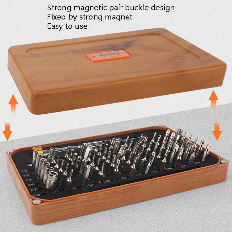 Obadun 9801 68 In 1 Screwdriver Set Manual Batch Glasses Screwdriver Hardware Repair Tool(Wood Grain Box) - Screwdriver Set by Obadun | Online Shopping South Africa | PMC Jewellery | Buy Now Pay Later Mobicred
