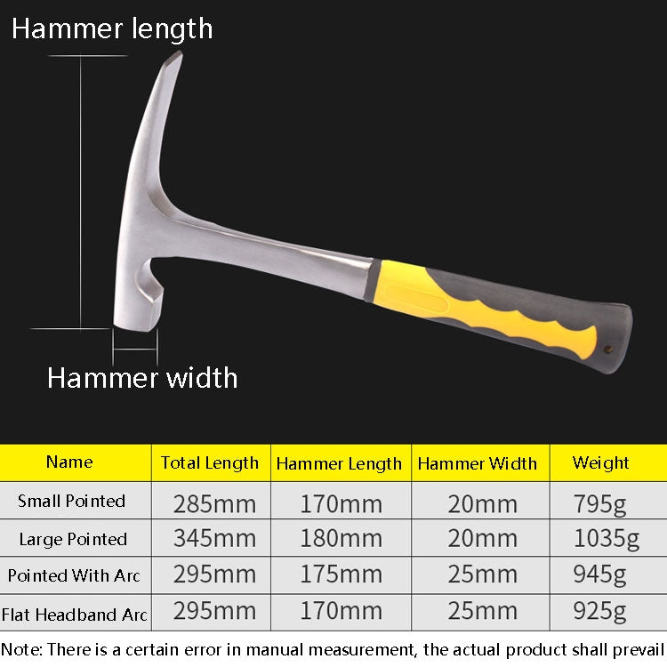 Geological Exploration Tool Multi-Function Hardware Hammer, Style: Pointed With Arc - Hammer by PMC TechLife | Online Shopping South Africa | PMC TechLife