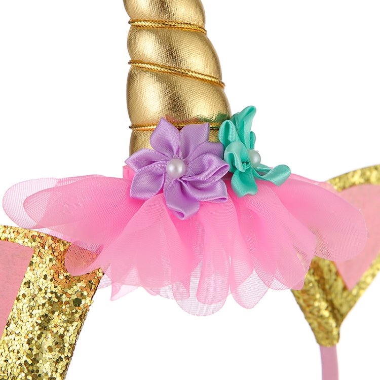 Unicorn Headband Children Birthday Festival Party Hair Accessories(Rose Red 1)