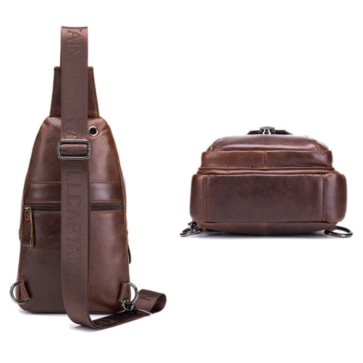 BULL CAPTAIN 110 Men Leather Shoulder Bag Cowhide Leather Multi-Function Chest Bag(Black) - Single-shoulder Bags by BULL CAPTAIN | Online Shopping South Africa | PMC Jewellery | Buy Now Pay Later Mobicred
