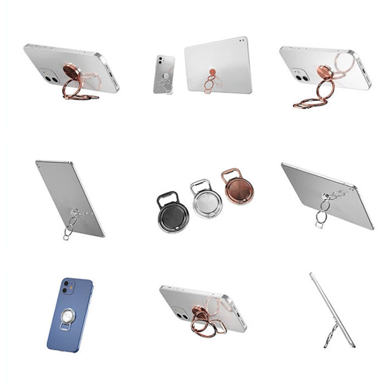 3 PCS Bottle Opener Folding Metal Mobile Phone Bracket Ring Buckle Bracket Car Magnets Live Desktop Bracket(Rose Gold) - Ring Holder by PMC TechLife | Online Shopping South Africa | PMC TechLife