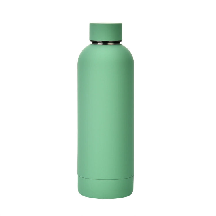 Stainless Steel Outdoor Matte Water Bottle Portable Sports Water Cup Rubber Paint Insulation Cup(Gray Green)